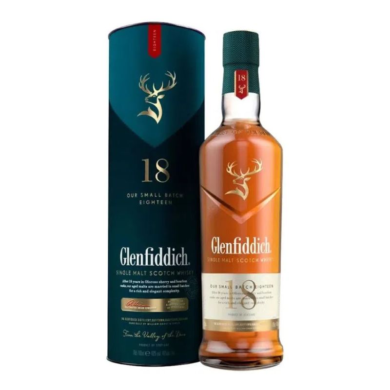 Glenfiddich ２本 Whisky Glenfiddich Single Malt 18 años 750cc