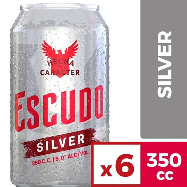 Cerveza Escudo Silver 350cc x6