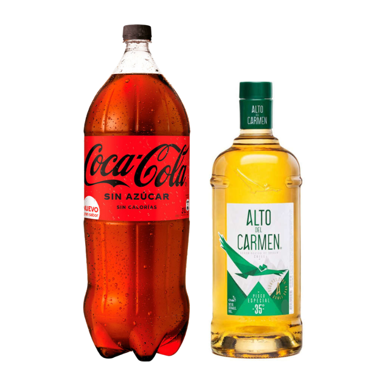Pisco Alto del Carmen 35° 750cc + Bebida 3lts