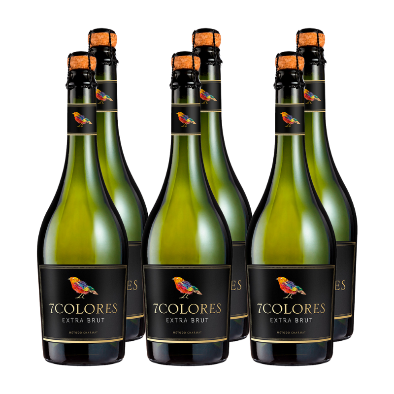 x6 Espumante 7 Colores Charmat Extra Brut 750cc ($4.990 c/u)