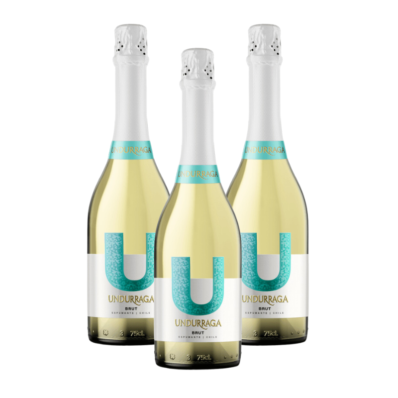 Espumante Undurraga U Brut 750cc x3 ($3.390 c/u)
