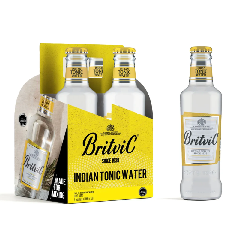 Agua Tonica Britvic Indian Tonic Water 200ml x4 - Bebida Premium | Opera Liquor Store