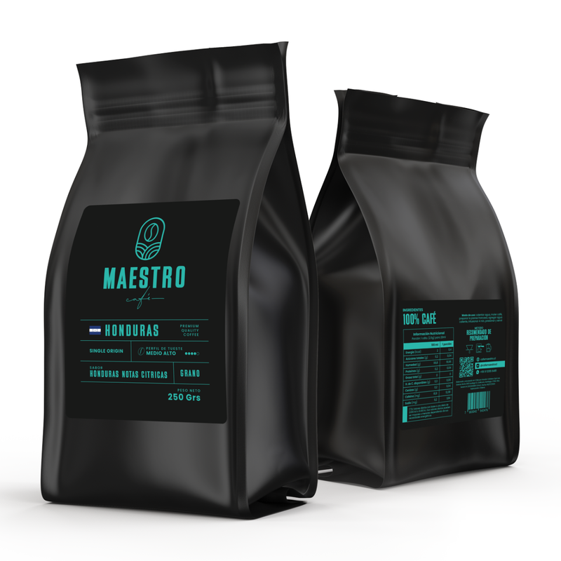 Café Maestro Grano/Molido Honduras Notas Cítricas 250grs.