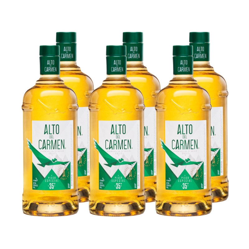 Pisco Alto del Carmen 35° 1 Lt. X6 ($5.832 c/u)