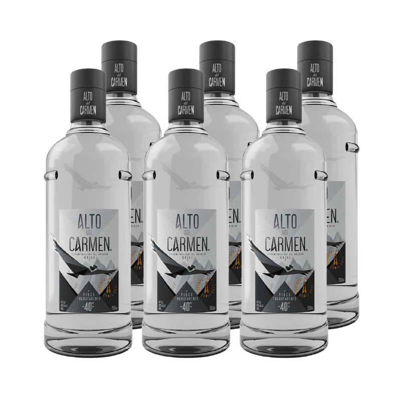 Pisco Alto del Carmen Transparente 40° 750cc x6 ($5.832 c/u)