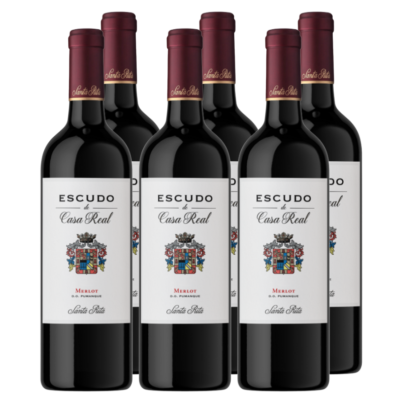 Vino Escudo de Casa Real Merlot 750cc x6