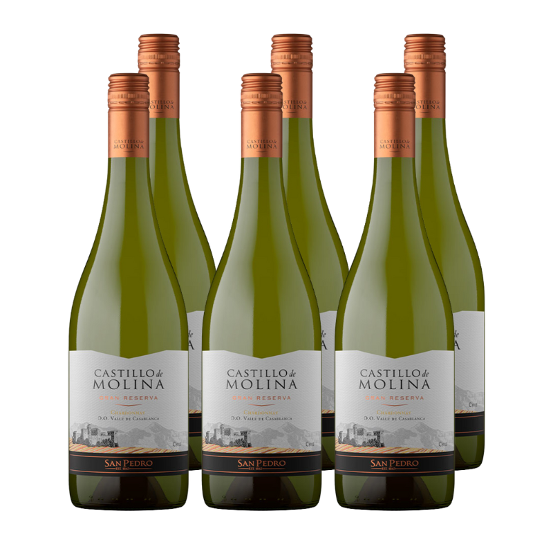 x6 Vino Castillo de Molina Gran Reserva Chardonnay 750cc ($5.690 c/u)