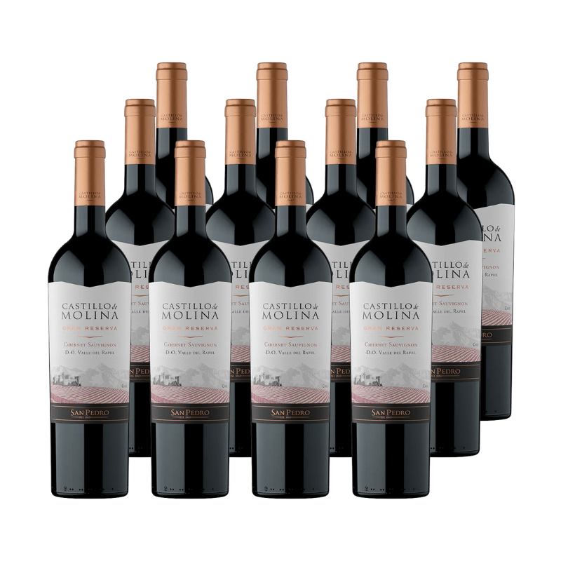 x12 Vino Castillo de Molina Gran reserva Cabernet Sauvignon 750cc ($5.490 c/u)