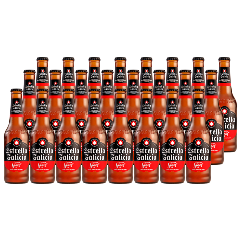 24x Cerveza Estrella Galicia Lager 330cc - Bebida Premium | Opera Liquor Store