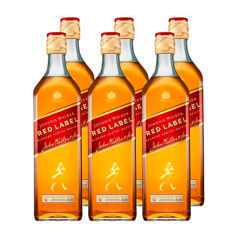 Whisky Johnnie Walker Red Label 750cc x 6 ($9.690 c/u)