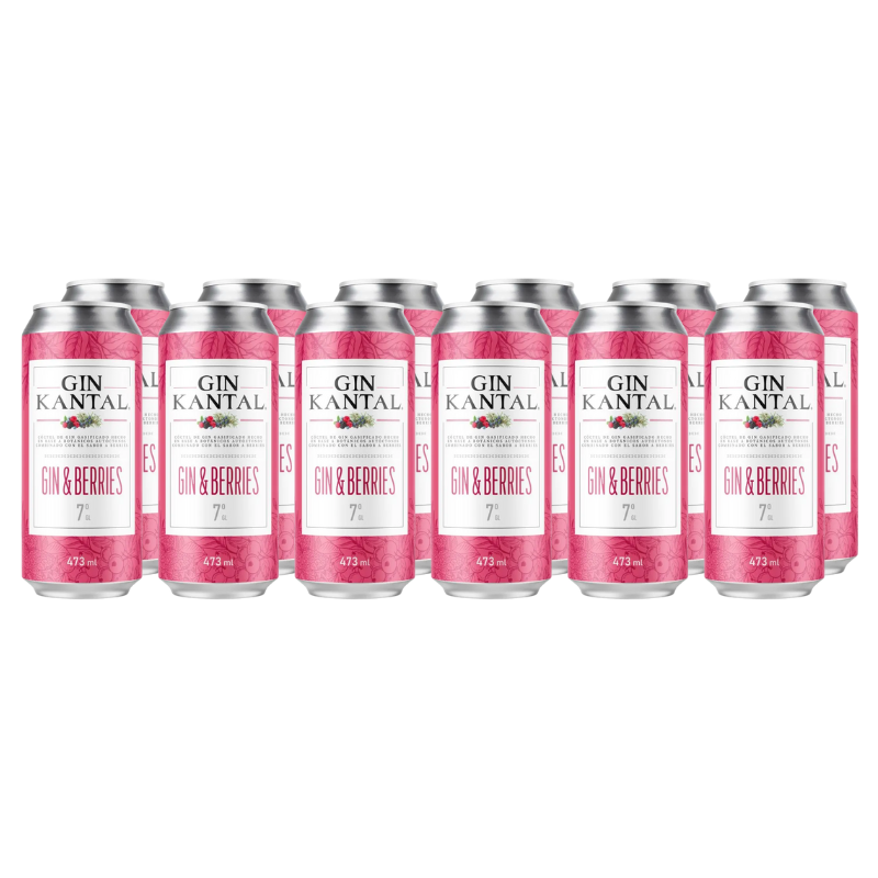 Cóctel Kantal Gin & Berries 7° Lata 473cc x12 ($ 2.165 c/u)