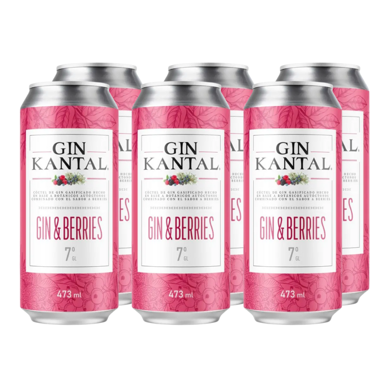 Cóctel Kantal Gin & Berries 7° Lata 473cc x6 ($2.190 c/u)