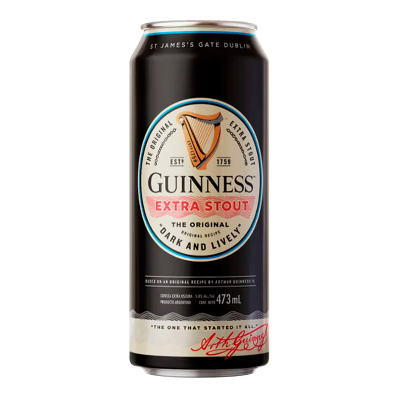 Cerveza Guinness Extra Stout 5° 473ml