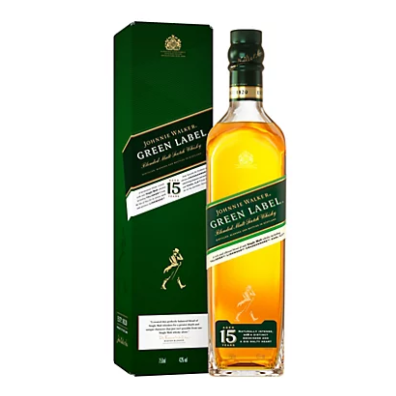 Whisky Johnnie Walker Green Label Blended Malt Scotch Whisky 15 años 750cc