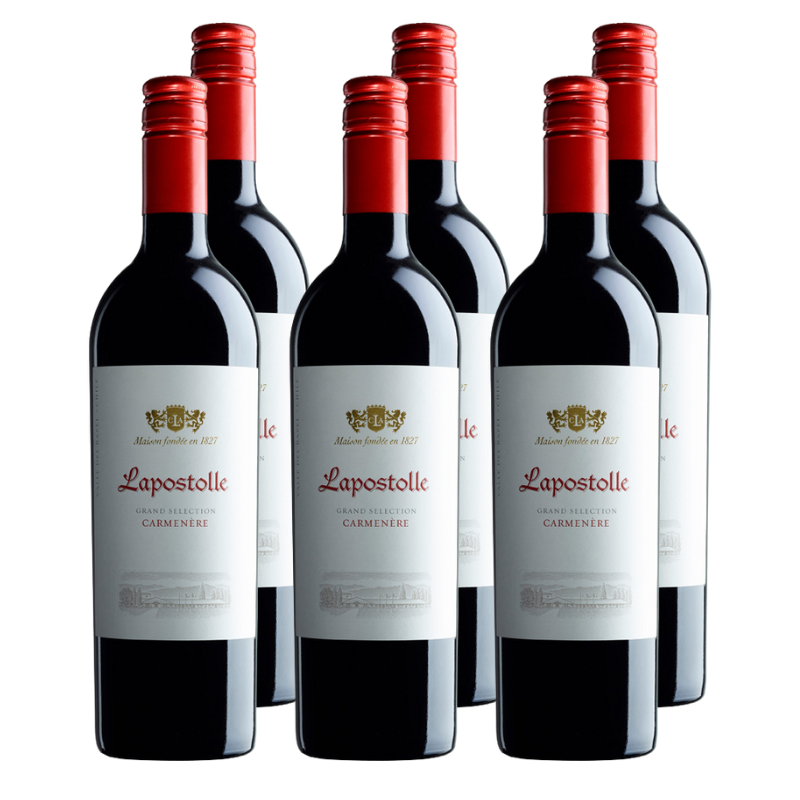 x6 Vino Lapostolle Grand Selection Carmenere 750ml ($7.590 c/u)