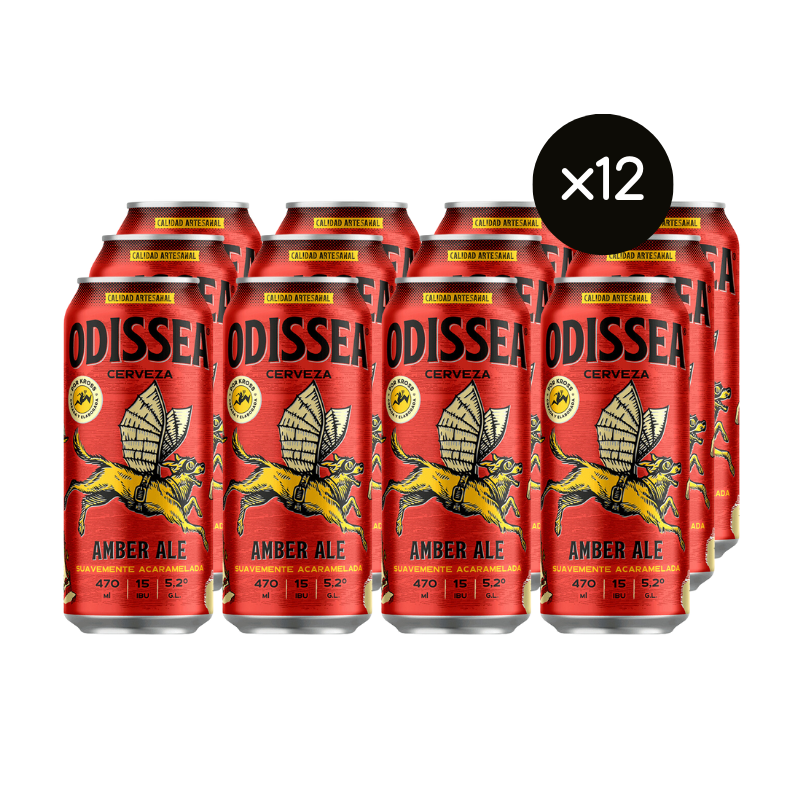 12x Cerveza Kross Odissea Amber Ale 470cc - Bebida Premium | Opera Liquor Store