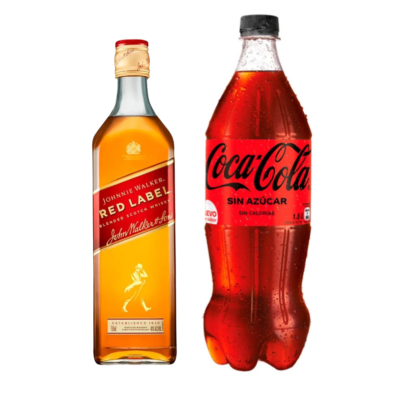 Whisky Johnnie Walker Red Label 750 ml + Bebida 1,5 L