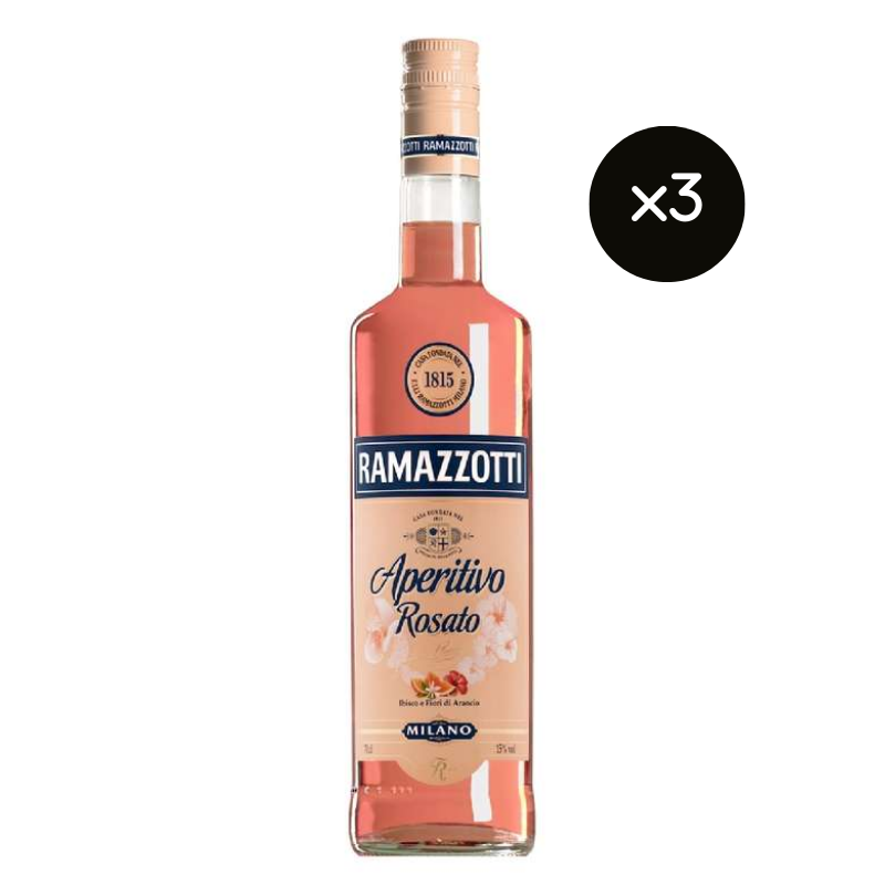x3 Licor Aperitivo Ramazzotti Rosato 700cc