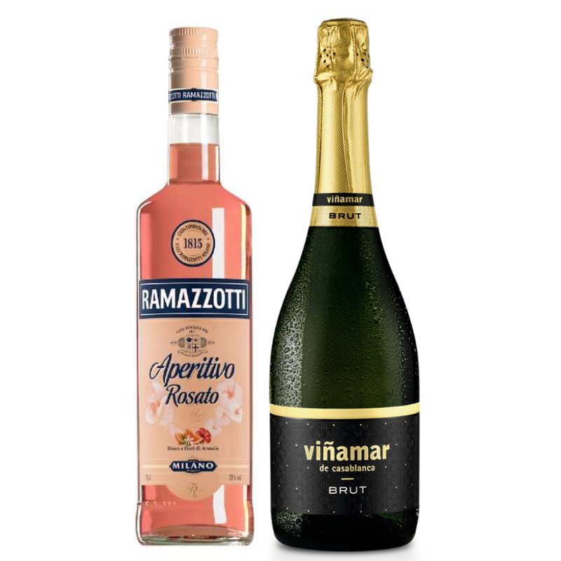 Licor Aperitivo Ramazzotti Rosato 700cc + Espumante Viñamar Brut 750cc