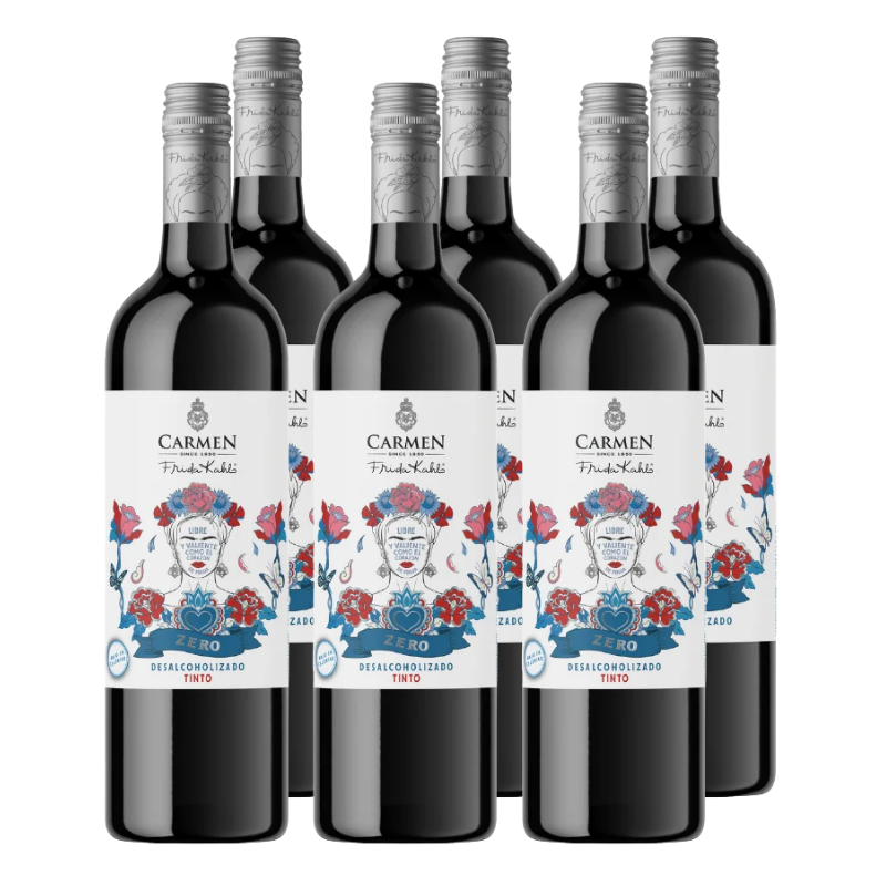 Vino Carmen Frida Kahlo Tinto Sin Alcohol 750cc x6
