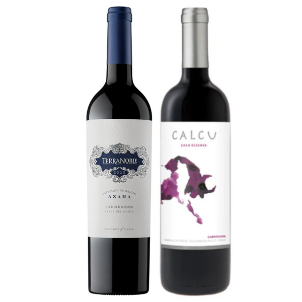 Pack 2 Vinos Carmenere Terranoble Azara + Calcu Gran Reserva 750cc