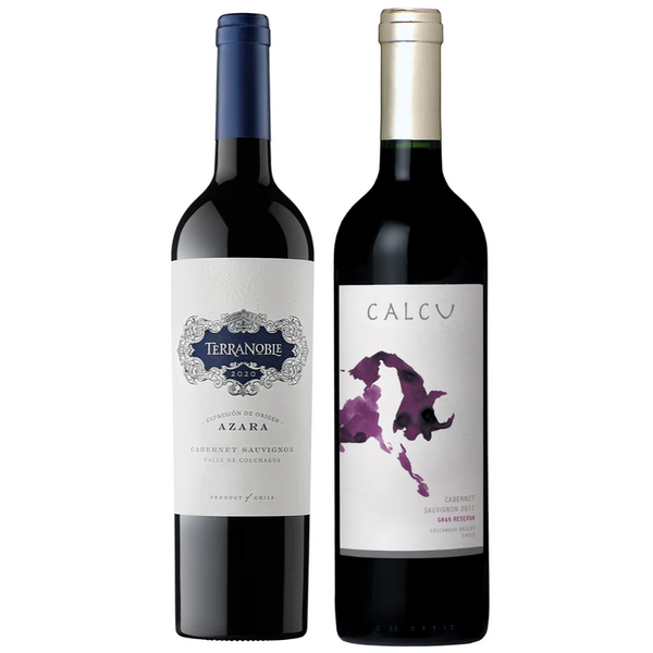 Pack 2 Vinos Cabernet Sauvignon Terranoble Azara + Calcu Gran Reserva 750cc