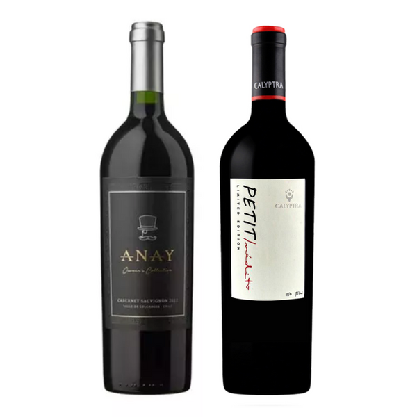 Pack 2 Vinos Anay Cabernet Sauvignon + Calyptra Petit Inedito 750cc