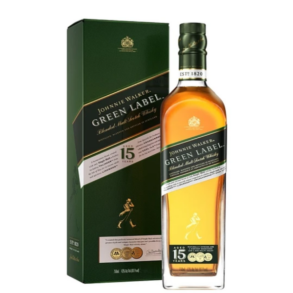 Whisky Johnnie Walker Green Label Blended Malt Scotch Whisky 15 años 750cc