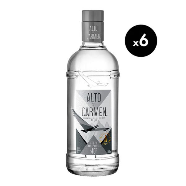 Pisco Alto del Carmen Transparente 40° 750cc X6 ($5.832 c/u)