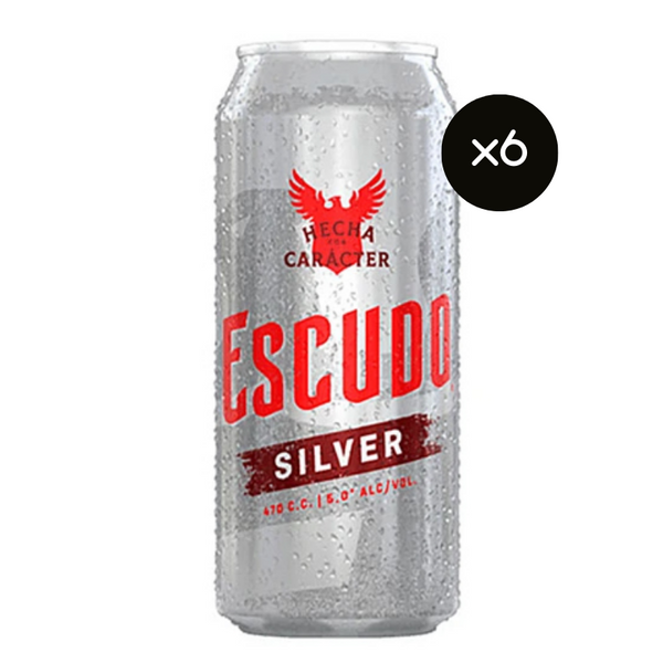 Cerveza Escudo Silver 473cc x6