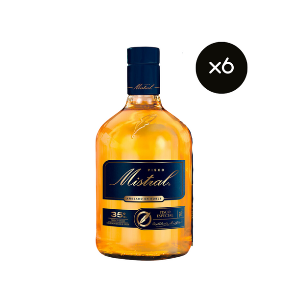 Pisco Mistral Especial 35° 750cc x6 ($5.832 c/u)