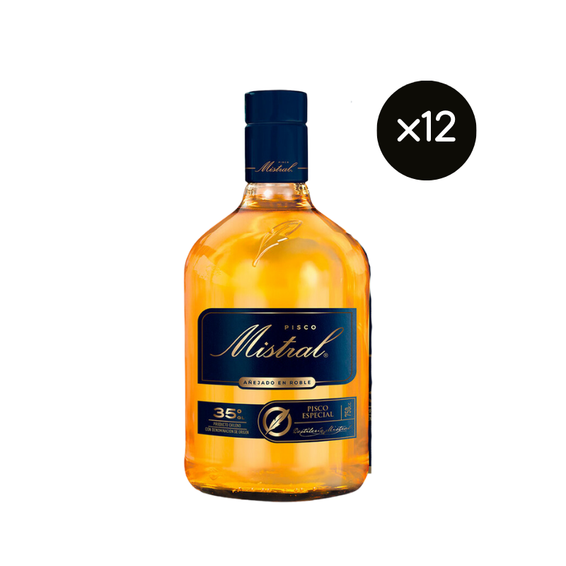 Pisco Mistral Especial 35° 750cc x12 ($5.416 c/u)