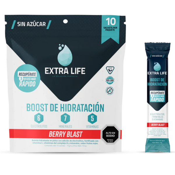 Extra Life Boost de Hidratacion Berry Blast Doypack 10un