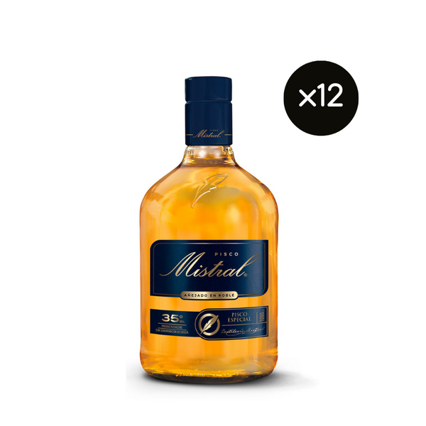 Pisco Mistral 35° 1L x12 ($6.990 c/u)