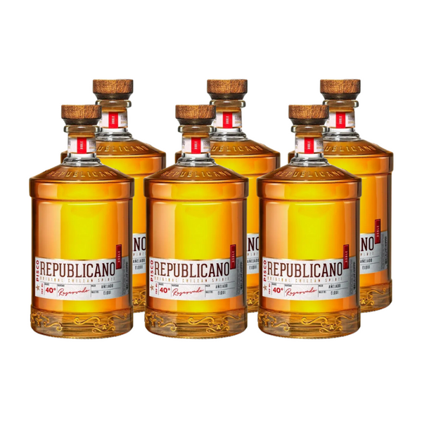 Caja Pisco Republicano Reservado 40° x6 ($8.332 c/u)