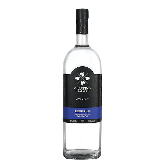 Pisco Cuatro Gallos Puro Quebranta Tradicional 40° 1,75L