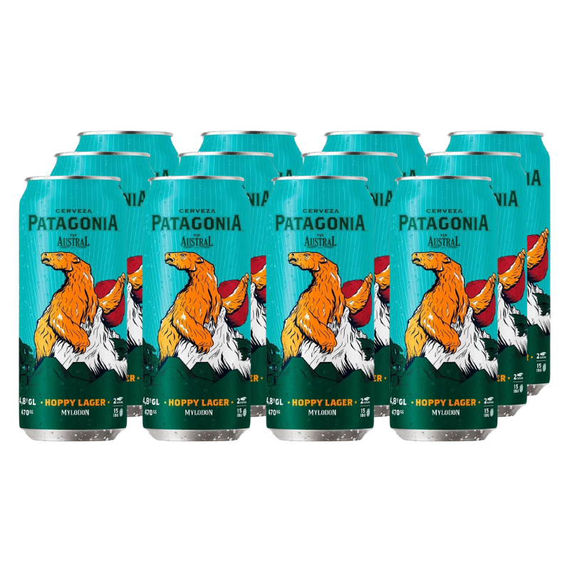 x12 Cerveza Austral Patagonia Hoppy Lager 470cc