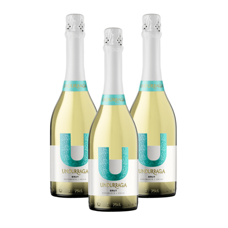 Espumante Undurraga U Brut 750cc x3 ($3.330 c/u)