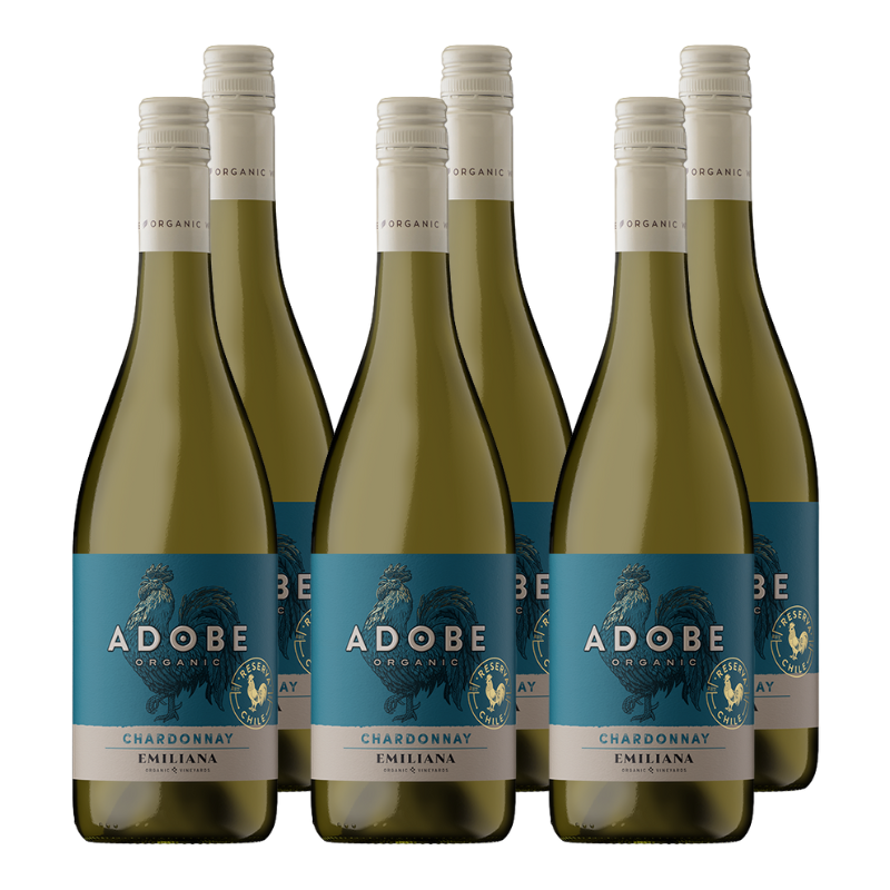 x6 Vino Adobe Reserva Chardonnay 750cc ($3.890 c/u)