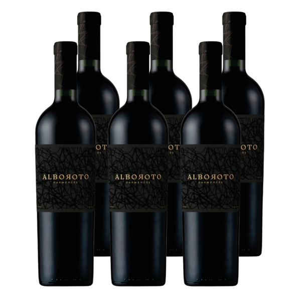 x6 Vino Casa Bauza Alboroto Carmenere 750cc ($6.490 c/u)