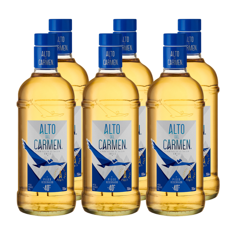 x6 Pisco Alto Del Carmen Reservado 40° 750cc ($6.190 c/u)