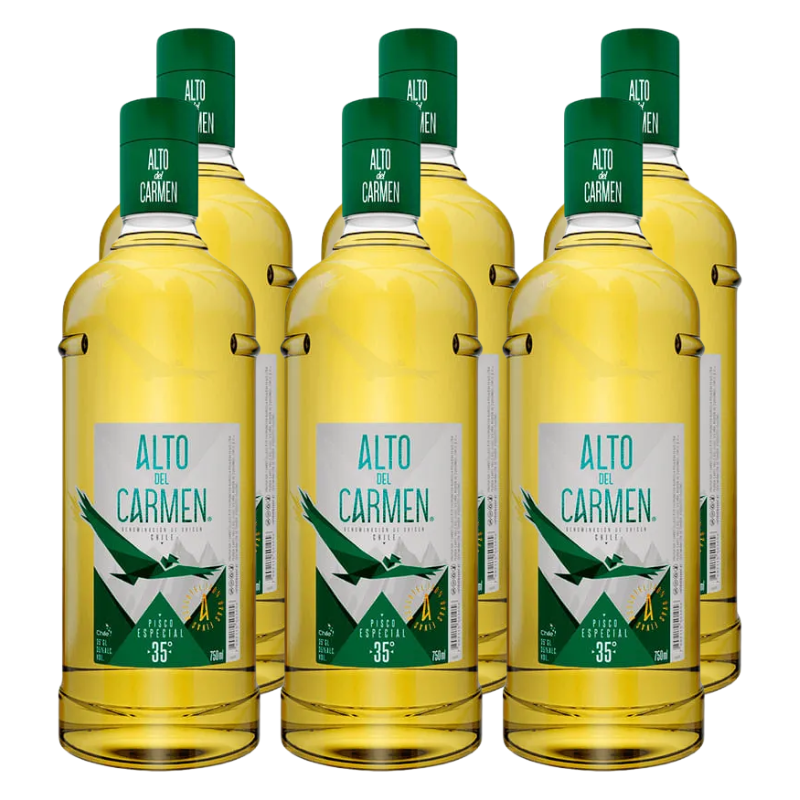 x6 Pisco Alto del Carmen 35° 750cc ($4.990 c/u)