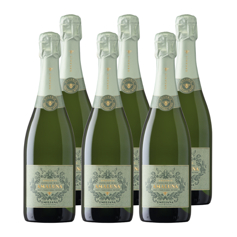 x6 Espumante Amaluna Organico Brut 750ml ($7.990 c/u)