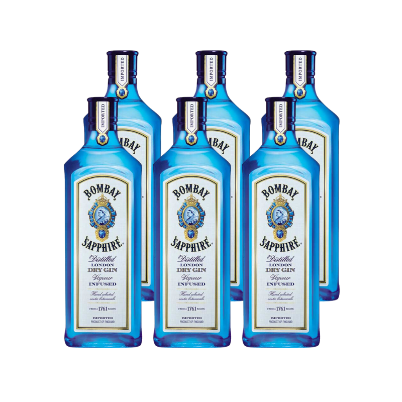 Gin Bombay Sapphire London Dry Gin 47° 750cc x6 ($12.490 c/u)