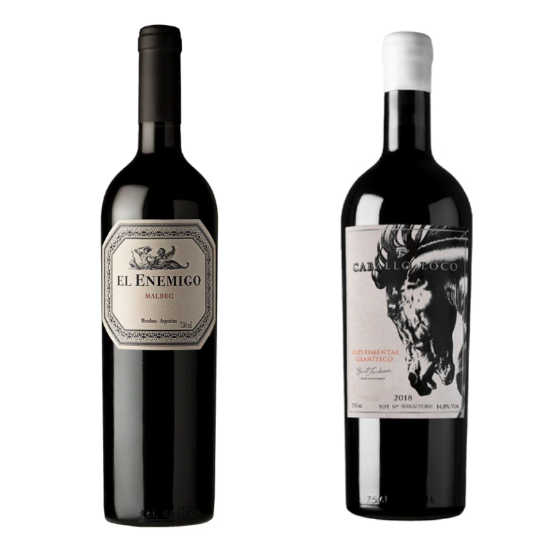 Pack Vinos de Los Andes: El Enemigo Malbec + Vino Caballo Loco Granítico 750ml
