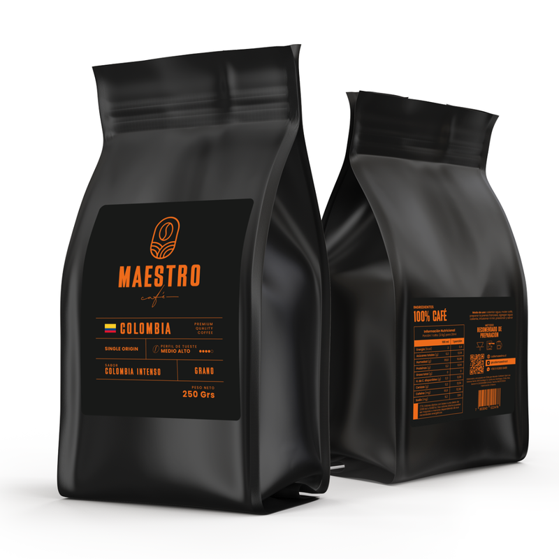 Café Maestro Grano/Molido Premium Colombia Intenso 250grs.