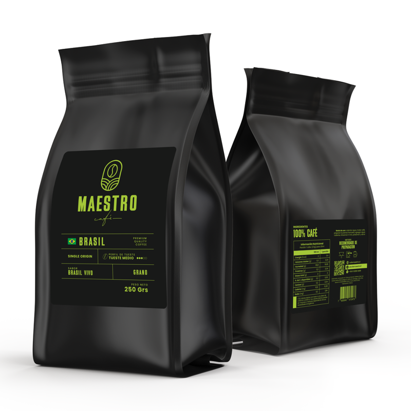 Café Maestro Grano/Molido Premium Brasil Vivo 250grs.