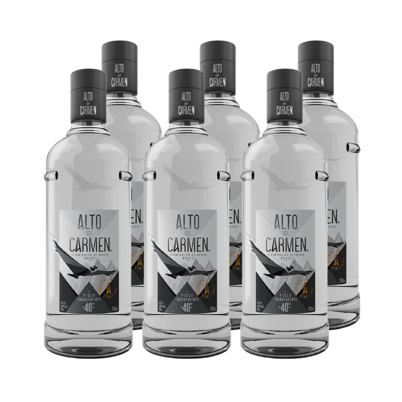 Pisco Alto del Carmen Transparente 40° 750cc X6 ($5.990 c/u)