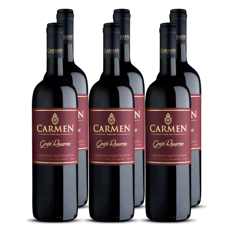 x6 Vino Carmen Gran Reserva Cabernet Sauvignon 750cc ($5.290 c/u)