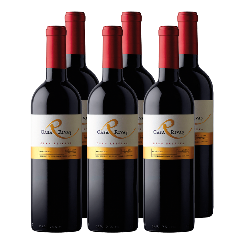 x6 Vino Casa Rivas Gran Reserva Cabernet Sauvignon 750cc ($6.490 c/u)